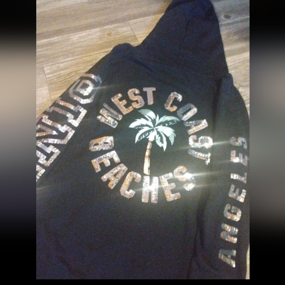 Vs pink West Coast LA bling full zip hoodie